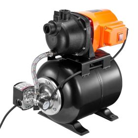 VEVOR 1HP Shallow Well Pump with Pressure Tank 1000GPH Irrigation Booster Pump